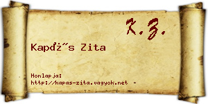 Kapás Zita névjegykártya
