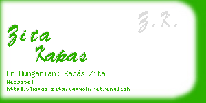 zita kapas business card